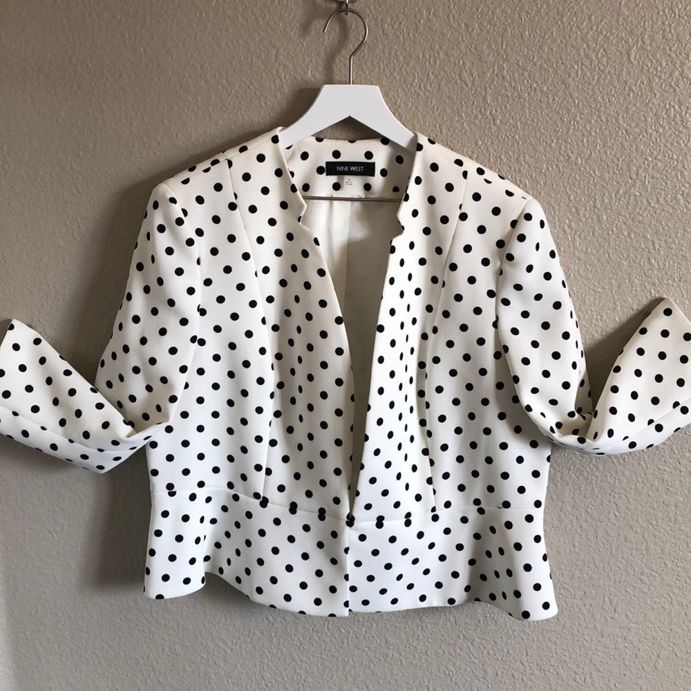 Nine West polka dot jacket with peplum